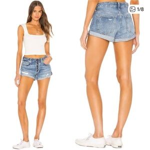 Free People Romeo rolled jean shorts size 26